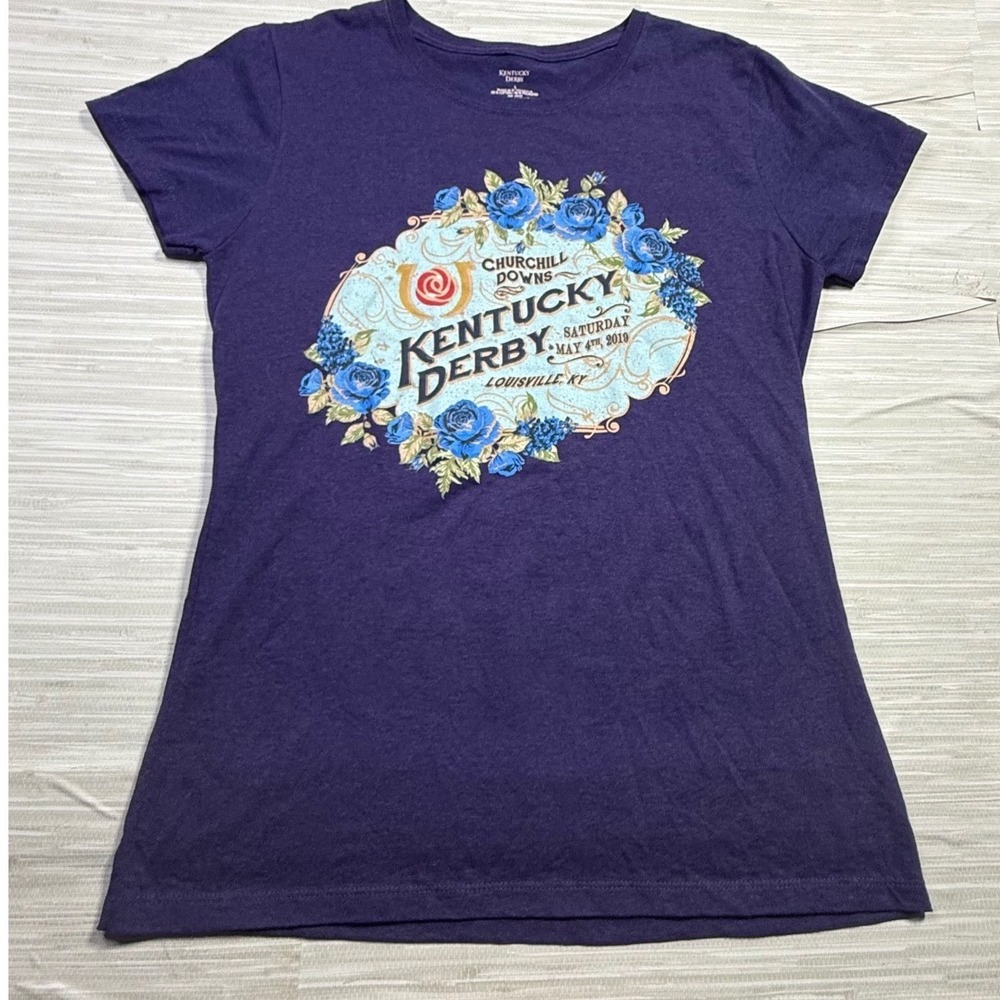 Kentucky‎ Derby 2019 Churchill Downs Purple Graphic T-Shirt Womens Large Rose